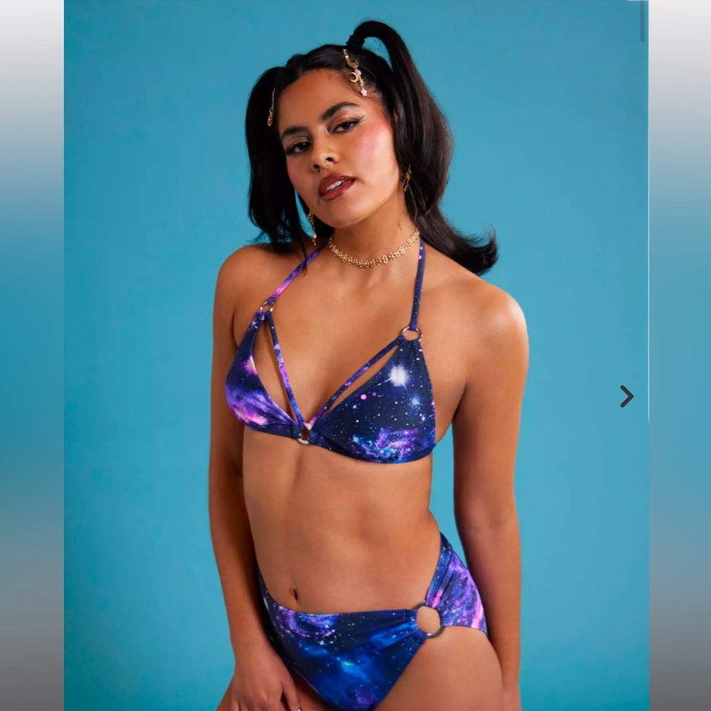 Cosmic Aura Hot Topic Galaxy O-Ring Bikini Top